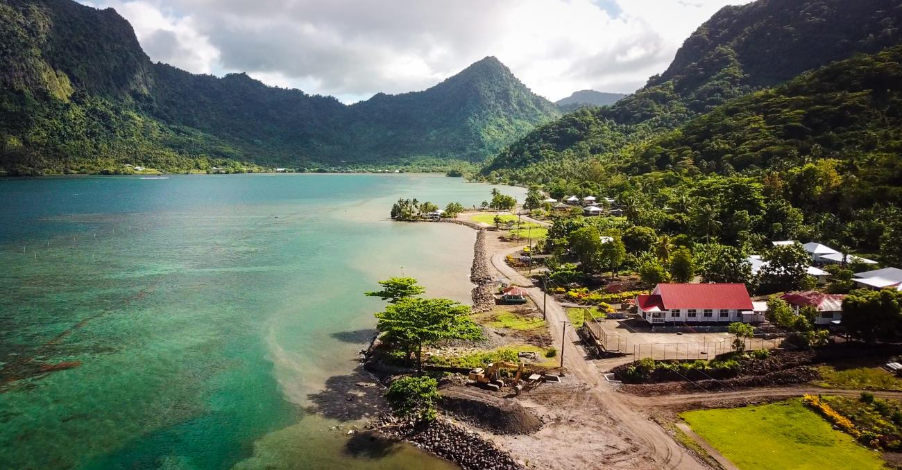 Samoa village landscape