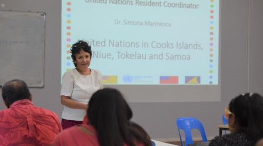 UN Resident Coordinator Presenting at NUS. 